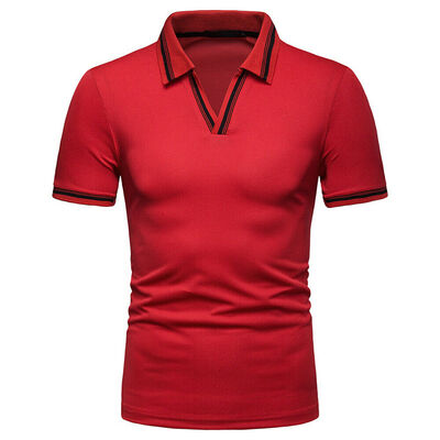 

New Mens Slim Fit Shirts Solid Short Sleeve Casual T-shirt Tee Tops