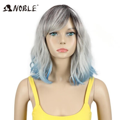 

Noble Short Wig For Black Women Pink Wig Straight Hair Synthetic Heat Resistant 12 Inch 3 Color cosplay synthetic wig