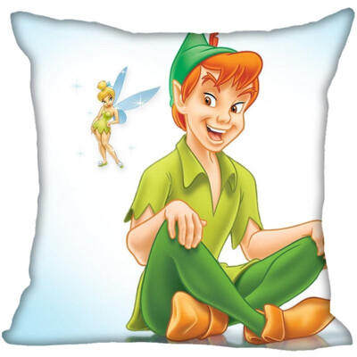 

Peter Pan Pillow Cover Bedroom Home Office Decorative Pillowcase Square Zipper Pillow Cases Satin Fabric No Fade