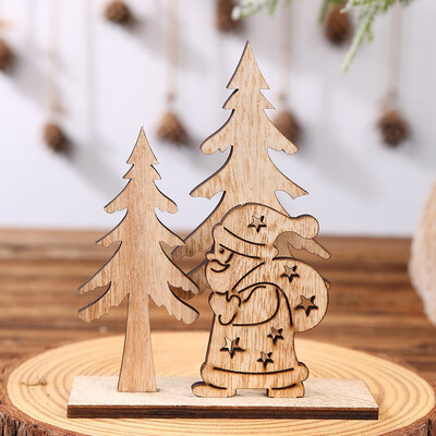 

〖Follure〗Wooden Mini Christmas Tree Desktop Ornaments Merry Christmas Party Decor