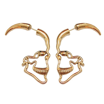 

1 Pair New Steampunk Silver Color Skull Earrings Vintage Retro Hollow Skeleton Piercing Ear Gothic Punk Jewelry