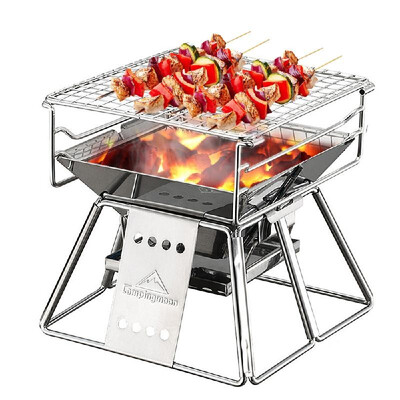 

Mini BBQ Grill Stove Folding BBQ Stove Set for Outdoor Camping Hiking Backpacking Barbecue Picnic