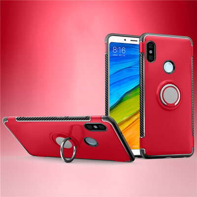 

Back Cover For Xiaomi Redmi Note 5 Pro Case Car Holder Stand Hard PC Silicon Ring Suction Bracket Celulars