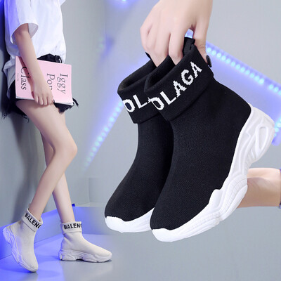 

Socks shoes female ulzzang net red ins breathable high-top sports shoes knit boots tide K819960819