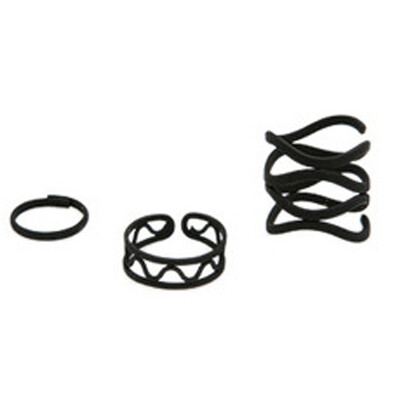 

New Rings Ring Three Finger Black Womens Jewelry Set Korean Popular Personality