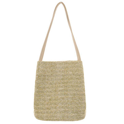 

Women Summer Beach Straw Shoulder Handbags Casual Large Flap Shopping Totes