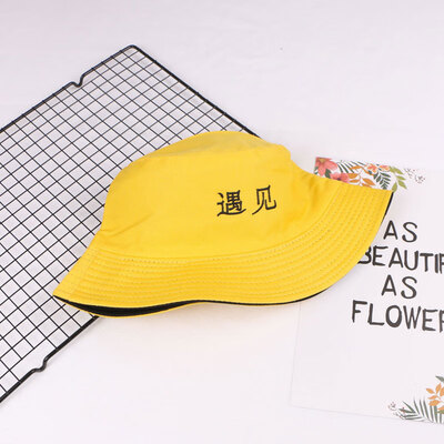 

Harajuku chic double-sided fisherman hat men&women summer sun hat Korean version of the wild sun visor student basin cap
