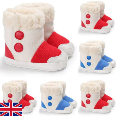 

UK Newborn Baby Girls Kids Snow Boots Winter Warm Soft Sole Crib Shoes Boots