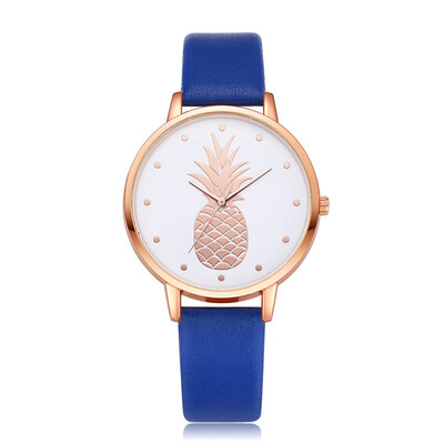 

FanTeeDa New Fashion Leather Women Watches Luxury Top Pineapple Pattern Casual Quartz Watch Women Clock Relogio Feminino 533