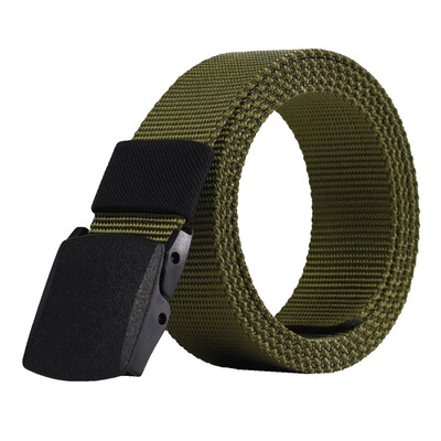 

Quality Unisex belt solid color Nylon Plastic Automatic buckle Men belt Military training Prevent allergy Men & Women belt 120cm