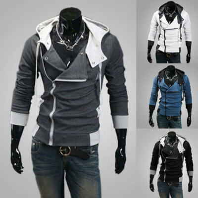 

New Mens Winter Slim Hoodie Warm Hooded Sweatshirt Coat Jacket Outwear Sweater