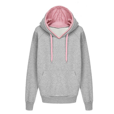 

Starmoon Women Solid Casual Long Sleeve Color Block Tops Hooded Sweatshirt Blouse
