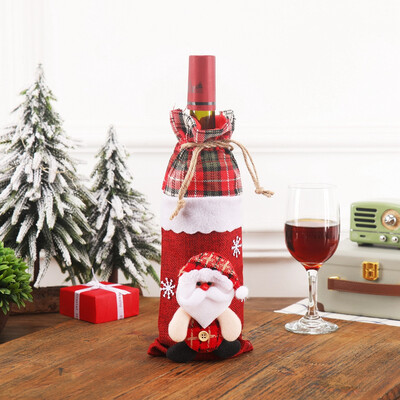 

Tailored Christmas Wine Bag Machine Embroidered Wine Bottle Set Table Decoration Supplies