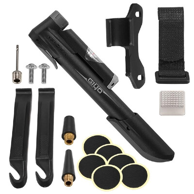 

Mini Bike Pump Bicycle Pump 120 PSI High Pressure Bicycle Air Pump With Built-in Pressure Gauge Puncture Repair Kit Fits for Prest