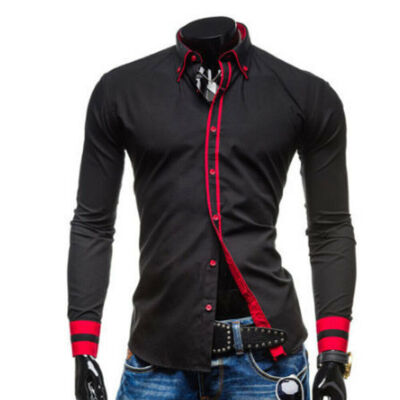 

Fashion Mens Luxury Casual Stylish Slim Fit Long Sleeve Casual Dress Shirts blusa plus size