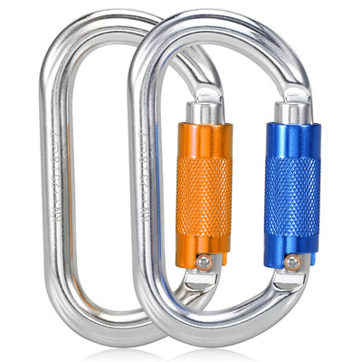 

25KN Srew Locking Gate Carabiner Heavy Duty D Shape Twist Locking Carabiner Climbing Rappelling Canyoning Hammock Locking Clip