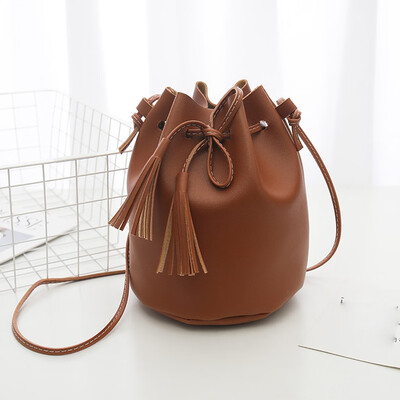 

Tailored Female Cute Bag Shoulder Messenger Bag Drawstring Bucket Bag Retro Wild Bag