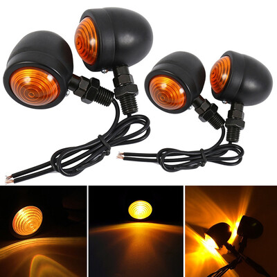

24Pcs Chrome Universal Motorcycle Turn Signal Indicator Amber Blinker Lights