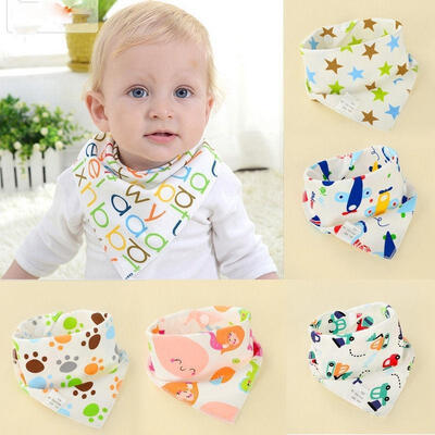 

1Pcs Baby Kids Infant Cotton Bandana Feeding Bibs Saliva Towel Adjustable Triangle Head Scarf
