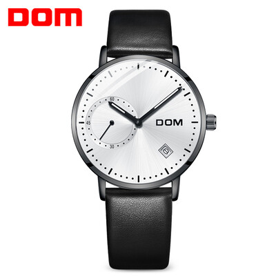 

DOM M - 302BK - 7M Fashionable Leather Strap Men Waterproof Quartz Watch