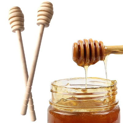 

High Quality Honey Stir Bar Mixing Handle Jar Spoon Practical 1Pc Wood Dipper Honey Long Stick Supplies Honey Kitchen Tools