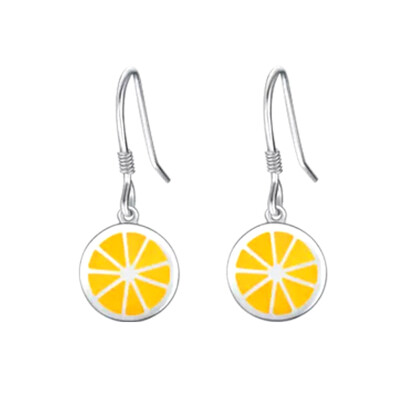 

Chic Unique Ornaments Women Delicate Fruit Lemon Pattern Ear Stud Earrings 1Pair