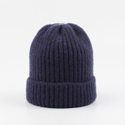 

Fashion Women Ribbed Knitted Beanies Solid Color Dome Cute Sweet Winter Warm Skullies Headwear