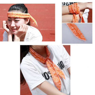 

1PC Summer Body Ice Cool Cooling Wrap Necktie Sport Headband Neck Cooler Scarf
