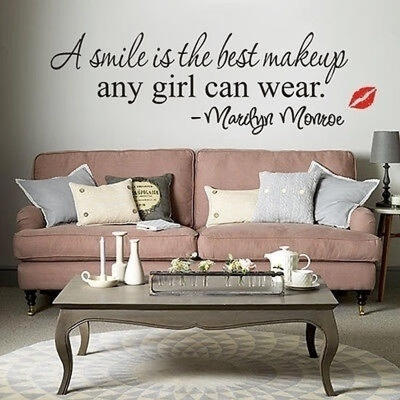 

A smile is the best makeup Marilyn Monroe Wall Art Quote Wall Stickers