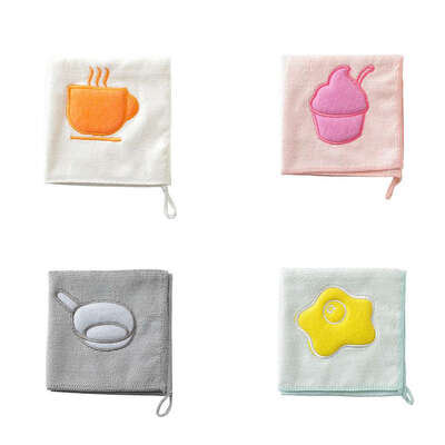

4pcs Kitchen Cleaning Washing Cloth Absorb Water Superfine Fibre Dishes Towel Thickening Home Dishcloth