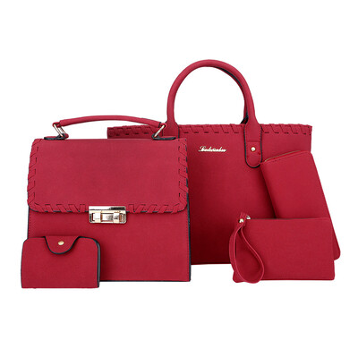 

Tailored Fashion Women Weaving Handbag Wild Composite Bag Shoulder Messenger Bag 5PCs