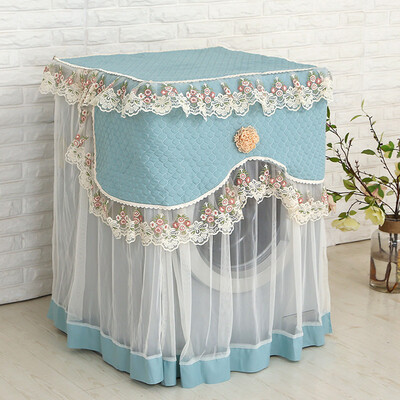 

Gobestart Lace Ruffle Floral Washing Machine Dust Cover Protection Front Durable Soft Home