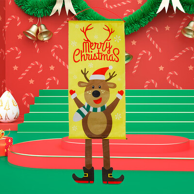 

Siaonvr Merry Christmas Ornament Santa Claus Banner Flag Door Window Hanging Xmas Decor