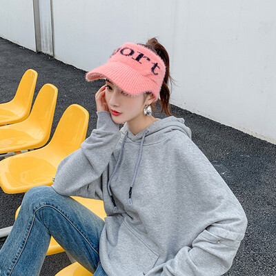 

Wool cap children winter 100 Korean fashion Korean lady winter knitting to keep warm winter duck tongue empty top hat