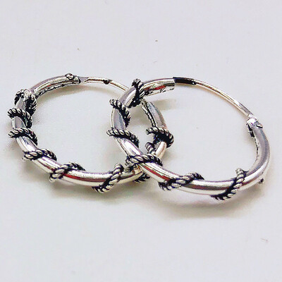 

European Vintage Silver Color Handmade Cool Small Hoop Earring