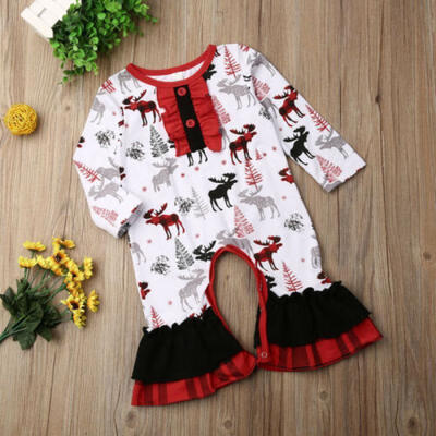 

Newborn Infant Baby Girl Christmas Romper Jumpsuit Deer Clothes Outfits Costume