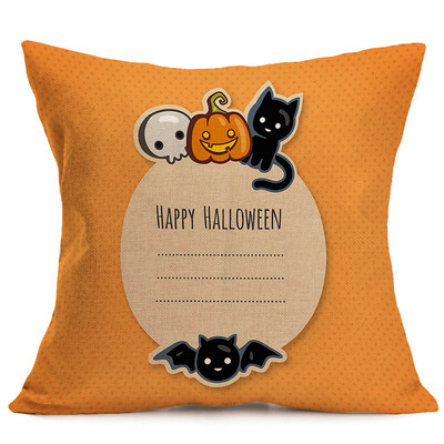 

Siaonvr Happy Halloween Pillow Cases Linen Sofa Cushion Cover Home Decor D