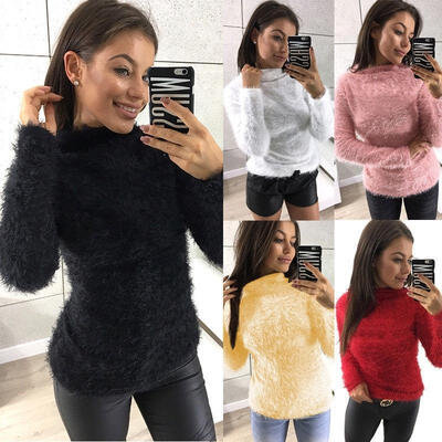 

Womens Warm Long Sleeve Turtle Neck Top Pullover Sweater Jumper Sweatshirt