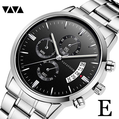 

Gobestart Men Luxury Casual Watch Quartz Stainless Steel Waterproof Calendar Watch