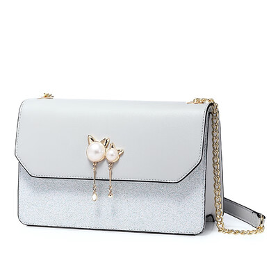 

Marsoul new wave Korean version of the wild female bag girl ins diagonal chain shoulder bag summer fashion female PU bag ladies fl