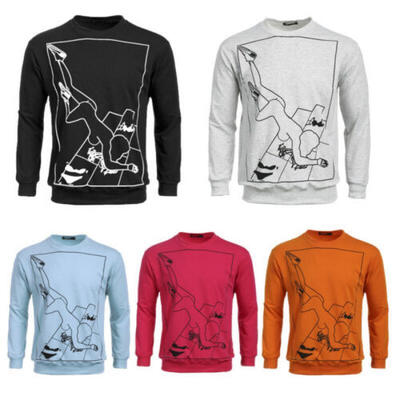 

Men Slim Fit Cotton O-Neck Long Sleeve Casual T-Shirt Tops hot No1 2019 NEW
