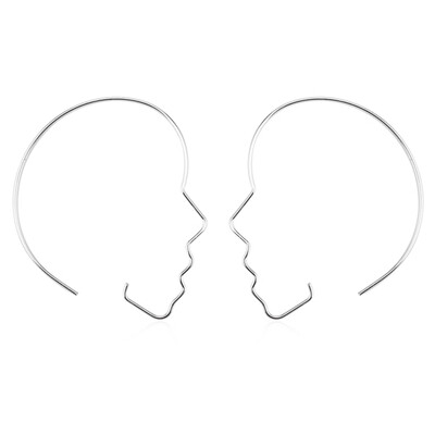 

Face Cutout Drop Earrings Sexy Ear Studs Gold Party Funky Dangle