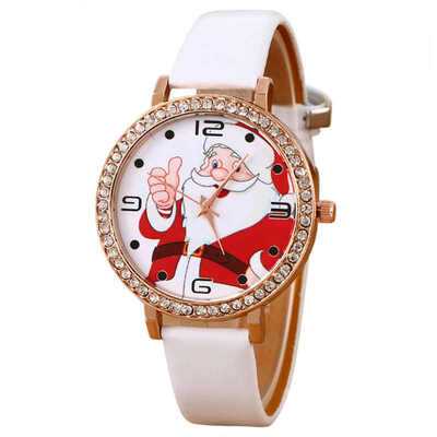 

Womens Watches Best Sellers High Quality Santa Claus Pattern Watch Romain Horloge Cadeau Montre Femme Acier Inoxydable