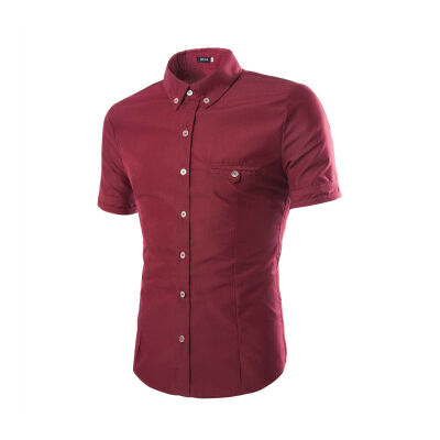 

Luxury Mens Button Casual Shirts Slim Fit Short Sleeve Dress Shirt T-shirt Tops