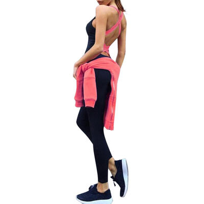 

Women Tracksuit Yoga Jumpsuit Sexy Backless Bandage One Piece Sportswear