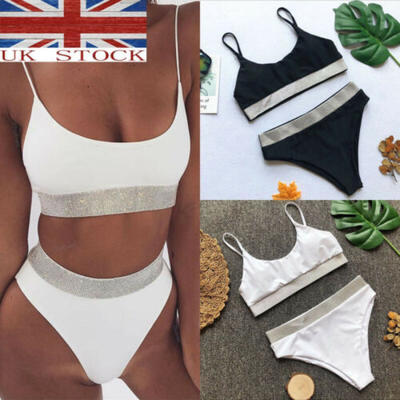 

UK Women Bikini Crystal Bandage Push-Up Swimwear Bathing Swimsuit Beachwear