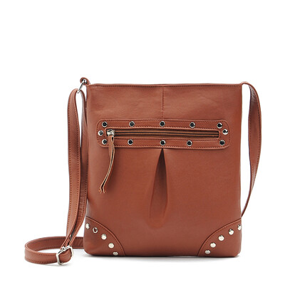 

Tailored Womens Handbag Leather Satchel Cross Body Shoulder Messenger Bag Brown