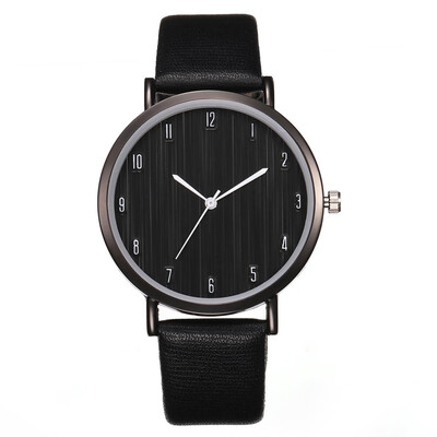 

New fashion wood grain mens watch simple female models number