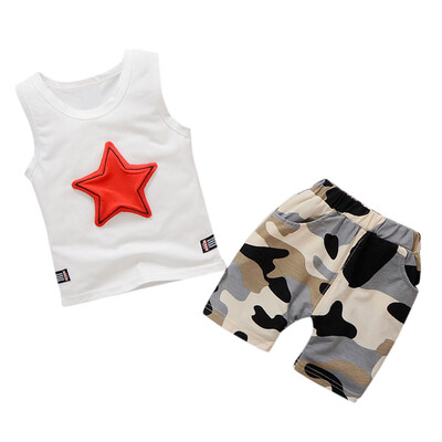 

Toddler Kids Baby Boys Outfits Sleeveless Vest TopsCamouflage Pants Clothes Set