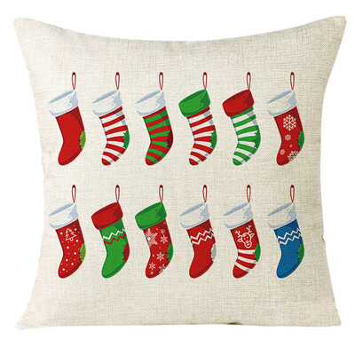 

Tailored Xmas Christmas Socks Sofa Home Decoration Festival Pillow Case Cushion Cover